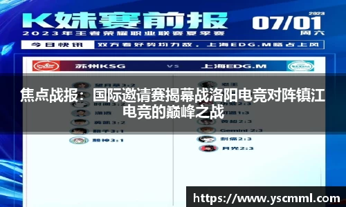 焦点战报：国际邀请赛揭幕战洛阳电竞对阵镇江电竞的巅峰之战