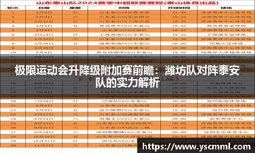 极限运动会升降级附加赛前瞻：潍坊队对阵泰安队的实力解析